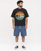 Mockup Boxy Heavyweight Tee Black male full-body 07