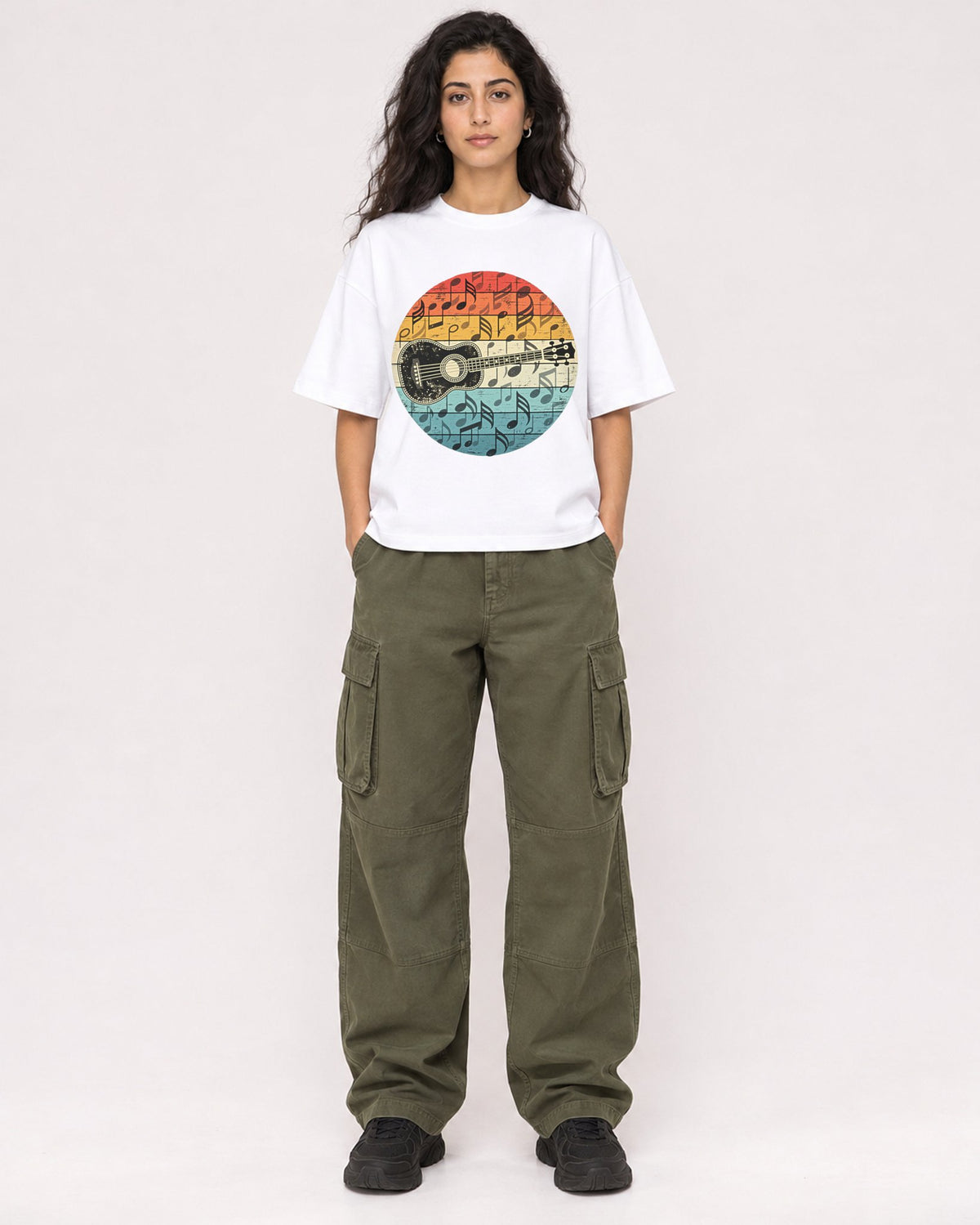 Mockup Boxy Heavyweight Tee White female full-body 07