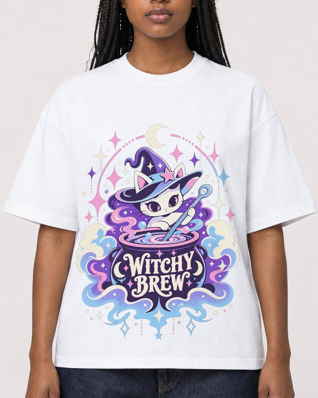 Mockup Boxy Heavyweight Tee White female close-up 04