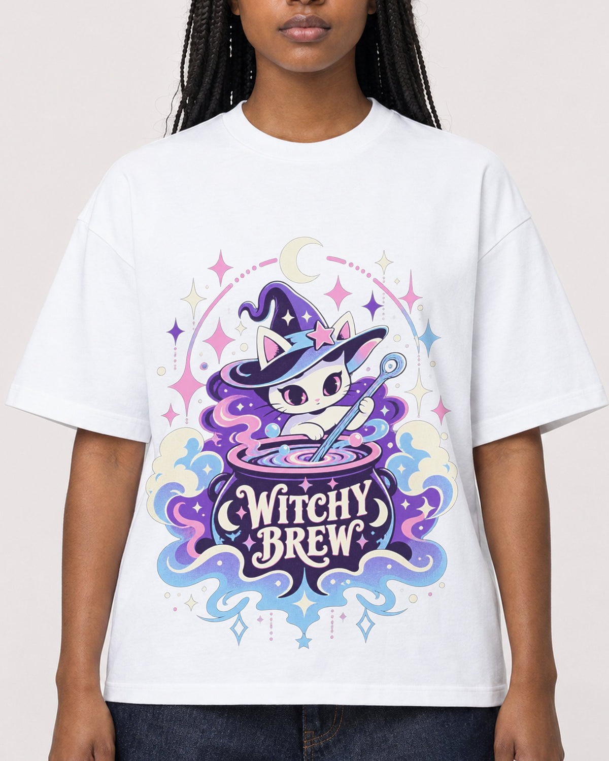 Mockup Boxy Heavyweight Tee White female close-up 04