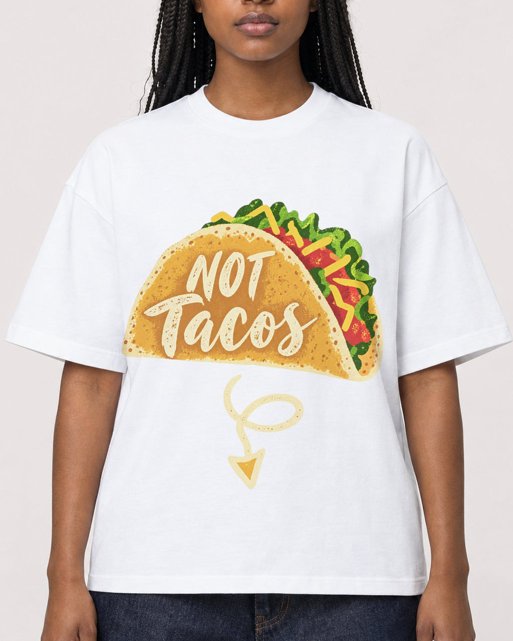 Mockup Boxy Heavyweight Tee White female close-up 04