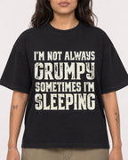 Mockup Boxy Heavyweight Tee Black female close-up 06