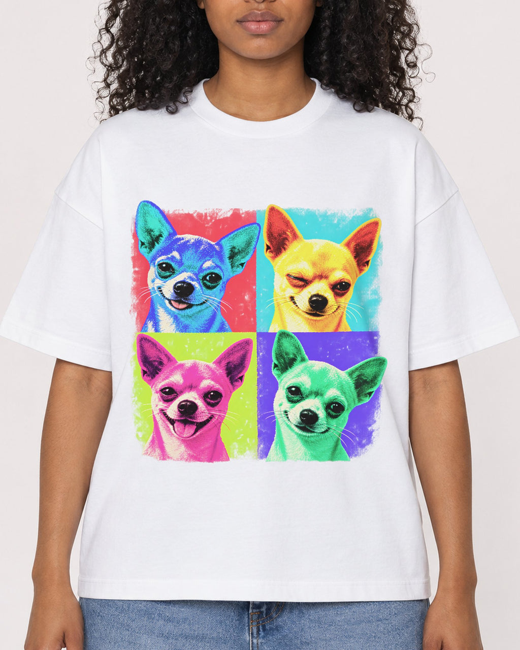Mockup Boxy Heavyweight Tee White female close-up 05