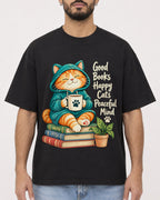 Mockup Boxy Heavyweight Tee Black male close-up 37