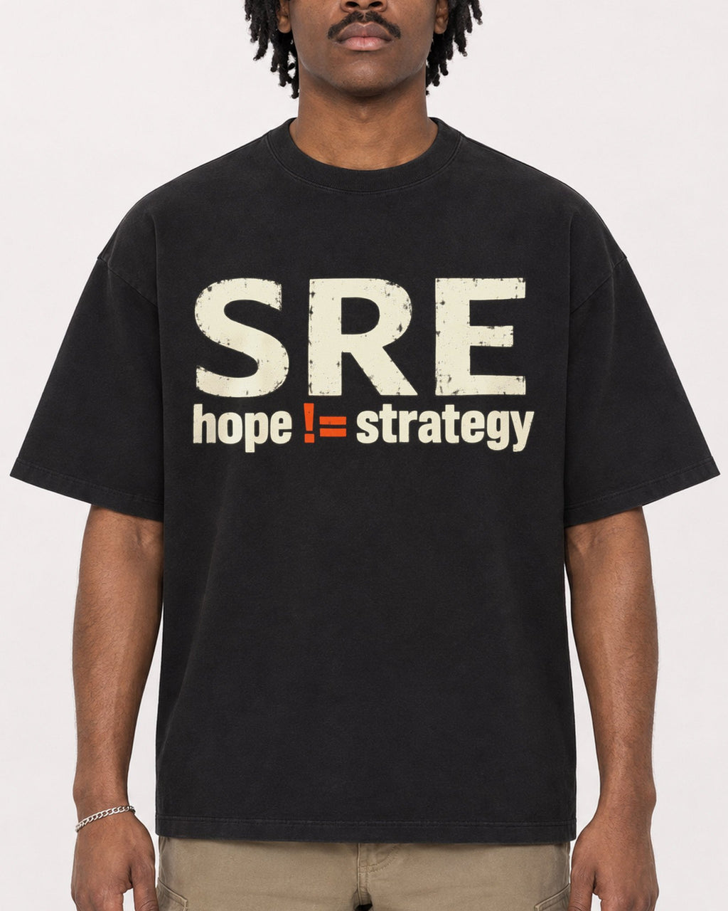 Mockup Boxy Heavyweight Tee Black male close-up 04