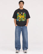 Mockup Boxy Heavyweight Tee Black male full-body 10