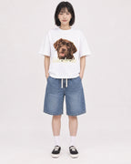 Mockup Boxy Heavyweight Tee White female full-body 11