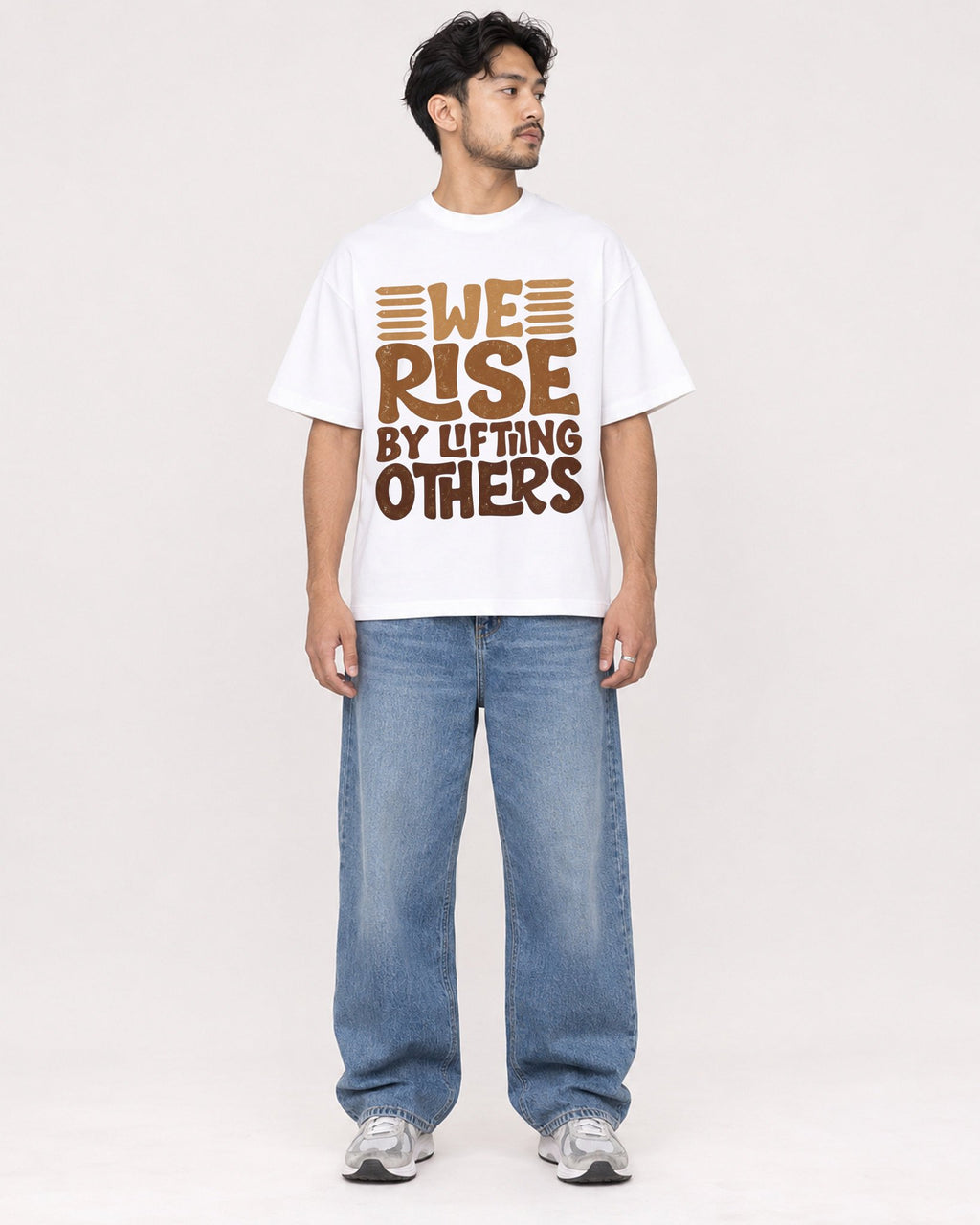 Mockup Boxy Heavyweight Tee White male full-body 02