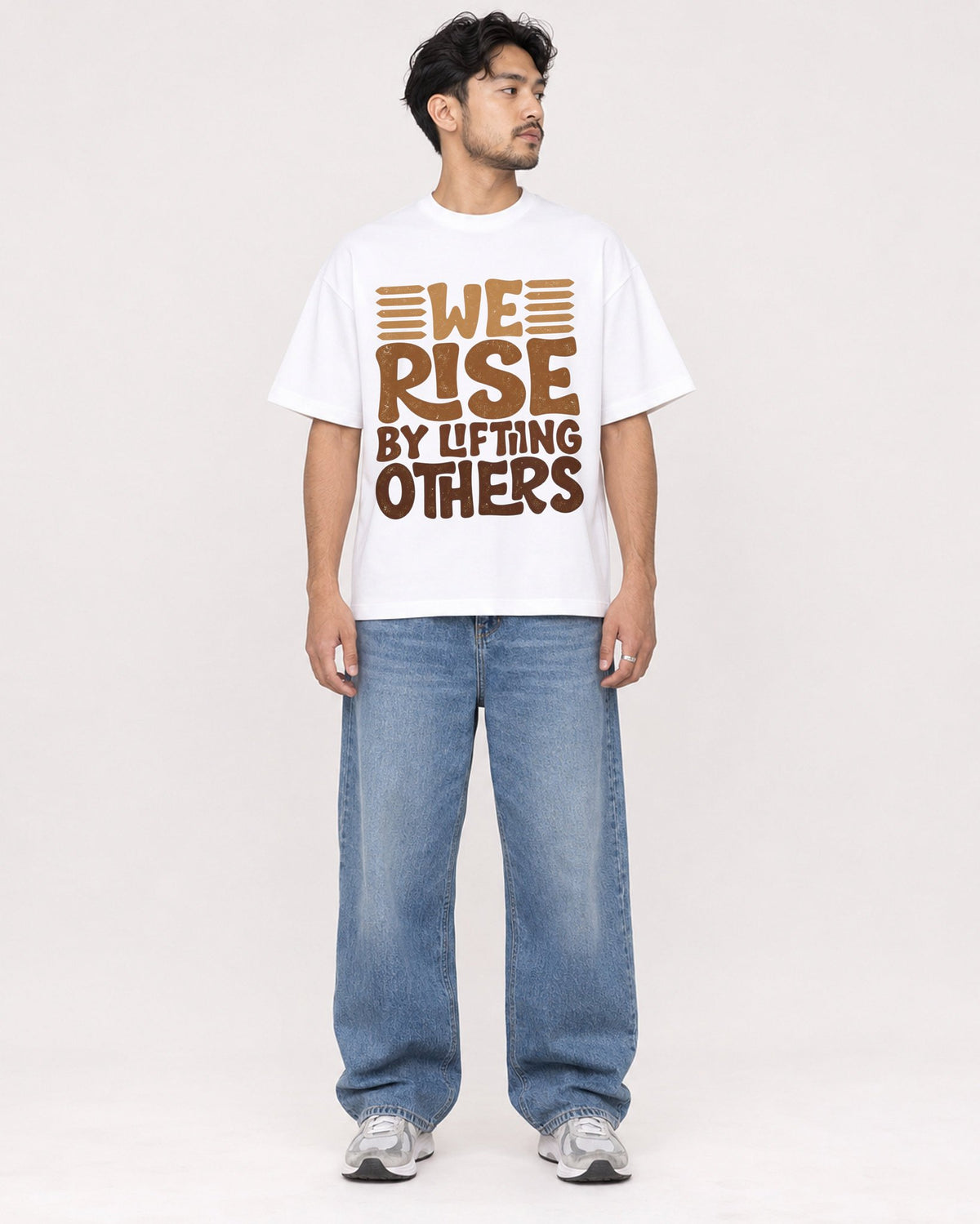 Mockup Boxy Heavyweight Tee White male full-body 02