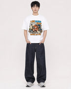 Mockup Boxy Heavyweight Tee White male full-body 01