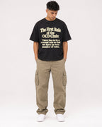 Mockup Boxy Heavyweight Tee Black male full-body 16