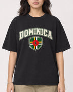 Mockup Boxy Heavyweight Tee Black female close-up 02