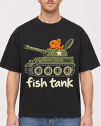 Mockup Boxy Heavyweight Tee Black male close-up 38