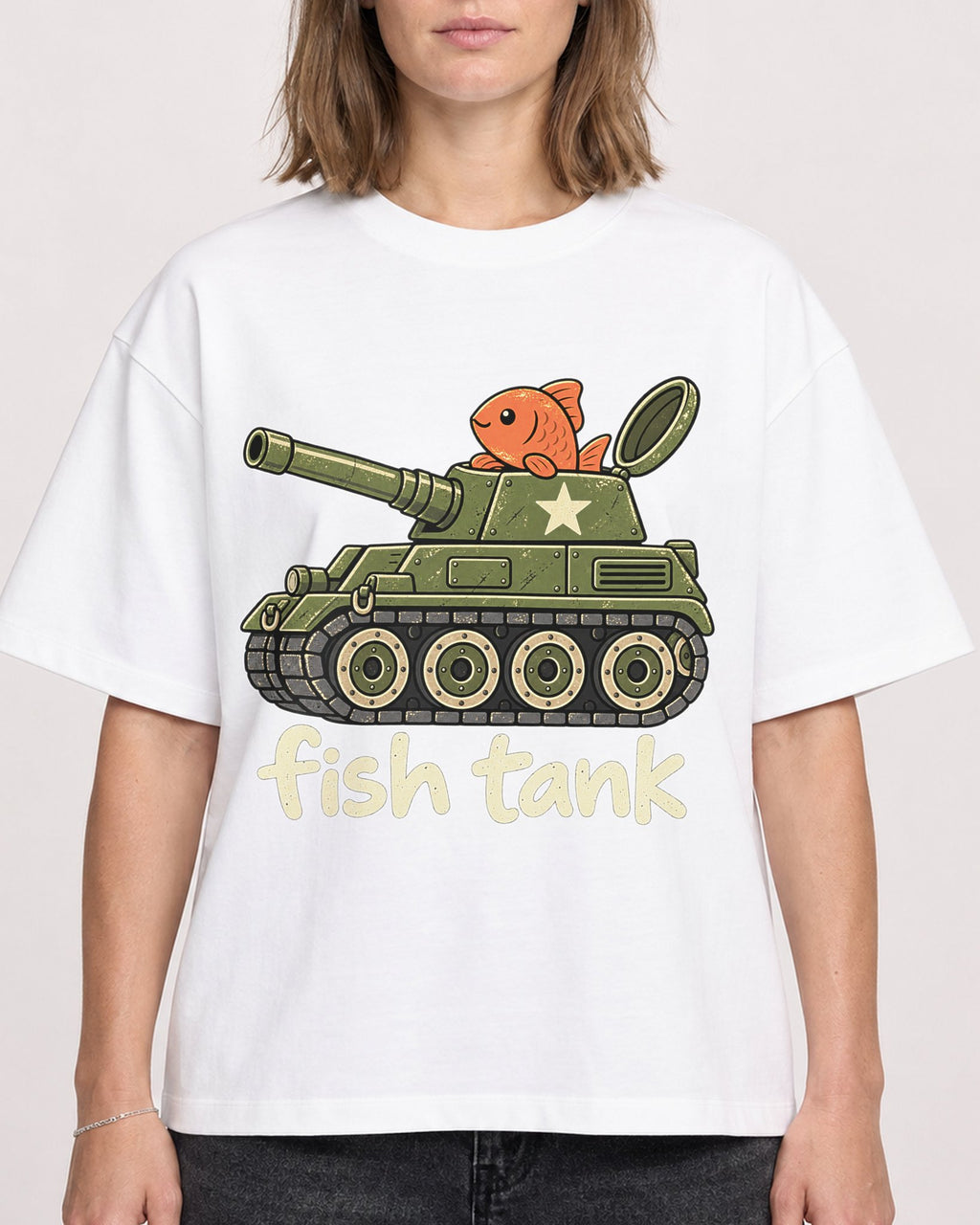 Mockup Boxy Heavyweight Tee White female close-up 38