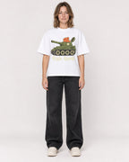 Mockup Boxy Heavyweight Tee White female full-body 38