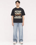 Mockup Boxy Heavyweight Tee Black male full-body 13