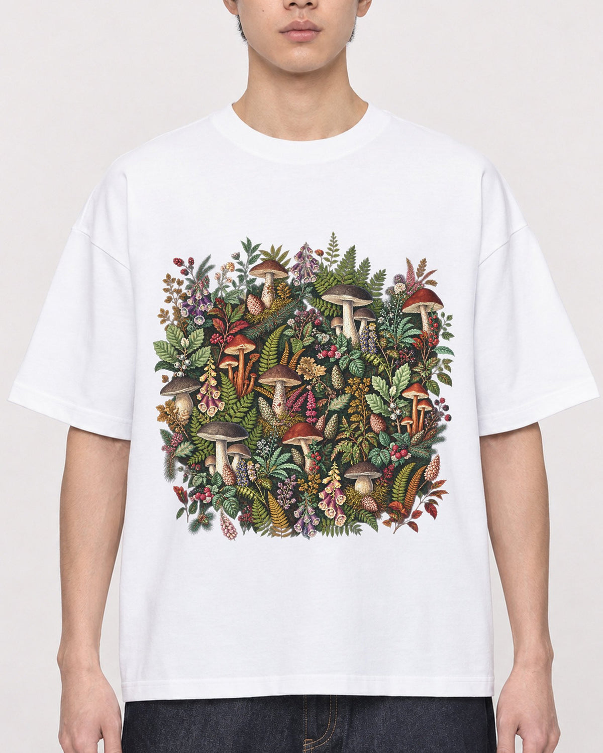 Mockup Boxy Heavyweight Tee White male close-up 01