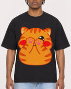 Mockup Boxy Heavyweight Tee Black male close-up 05
