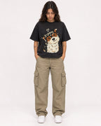 Mockup Boxy Heavyweight Tee Black female full-body 06