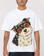 Mockup Boxy Heavyweight Tee White male close-up 06