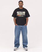 Mockup Boxy Heavyweight Tee Black male full-body 14