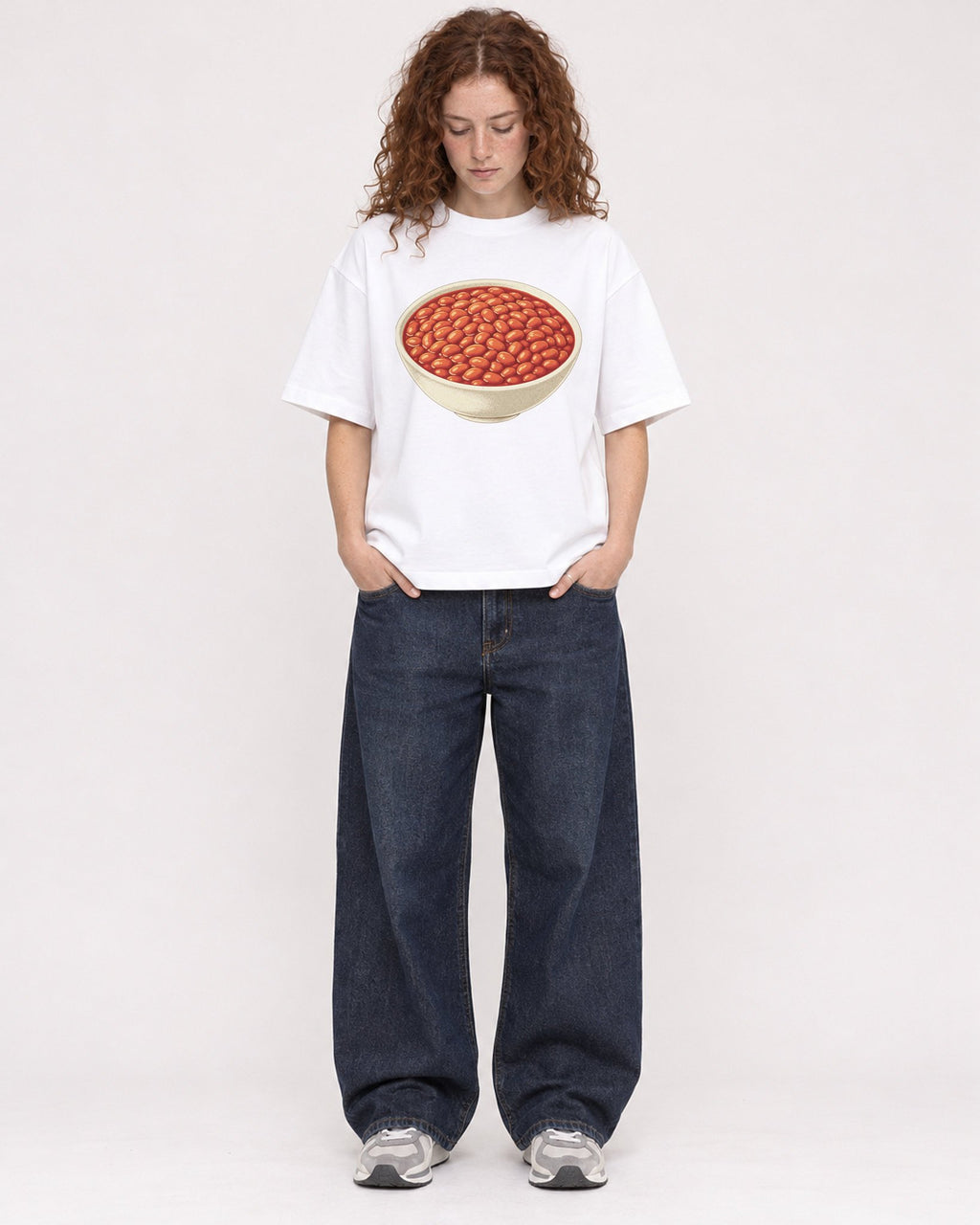 Mockup Boxy Heavyweight Tee White female full-body 09