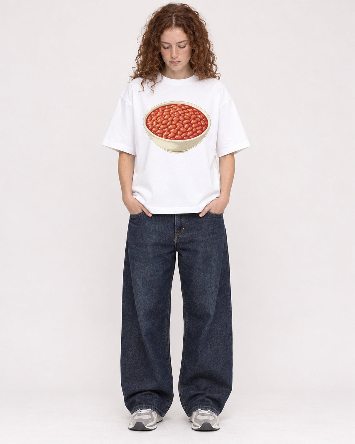 Mockup Boxy Heavyweight Tee White female full-body 09