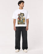 Mockup Boxy Heavyweight Tee White male full-body 10