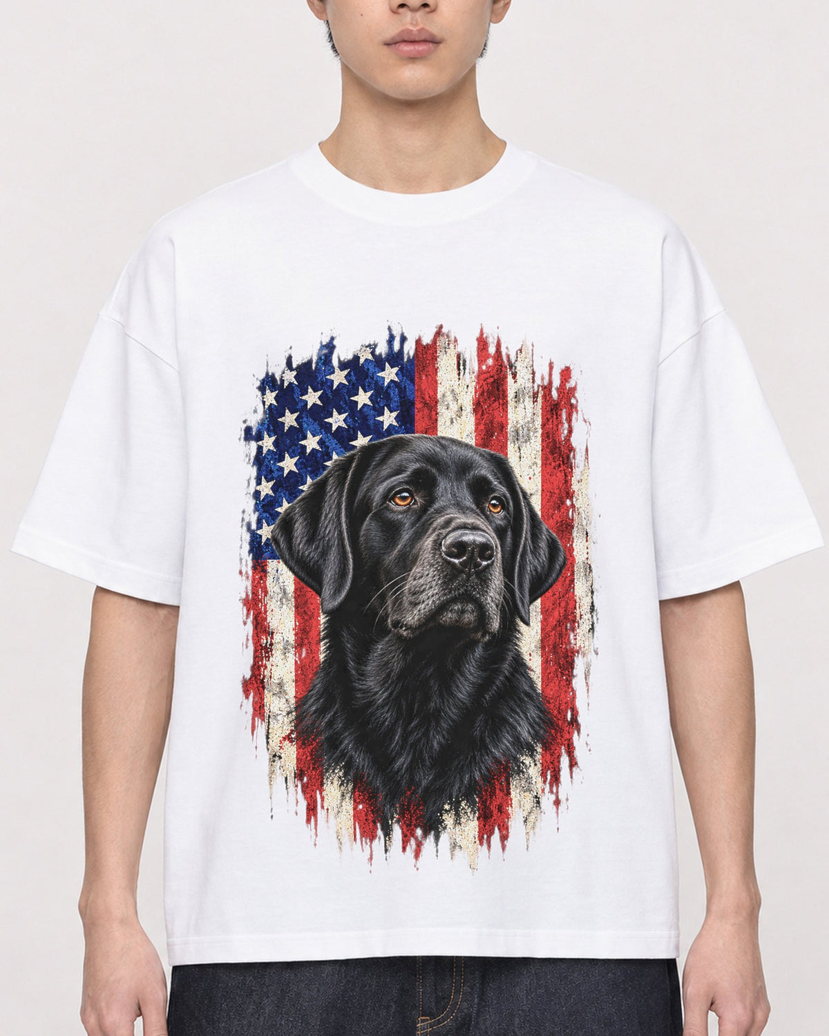 Mockup Boxy Heavyweight Tee White male close-up 01