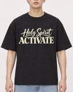 Mockup Boxy Heavyweight Tee Black male close-up 01