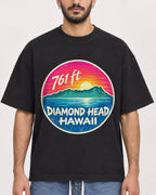 Mockup Boxy Heavyweight Tee Black male close-up 07