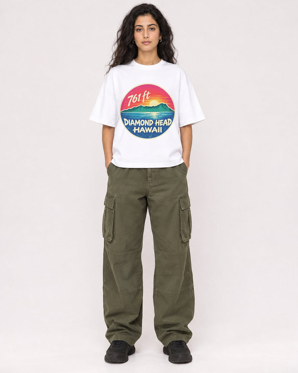 Mockup Boxy Heavyweight Tee White female full-body 07