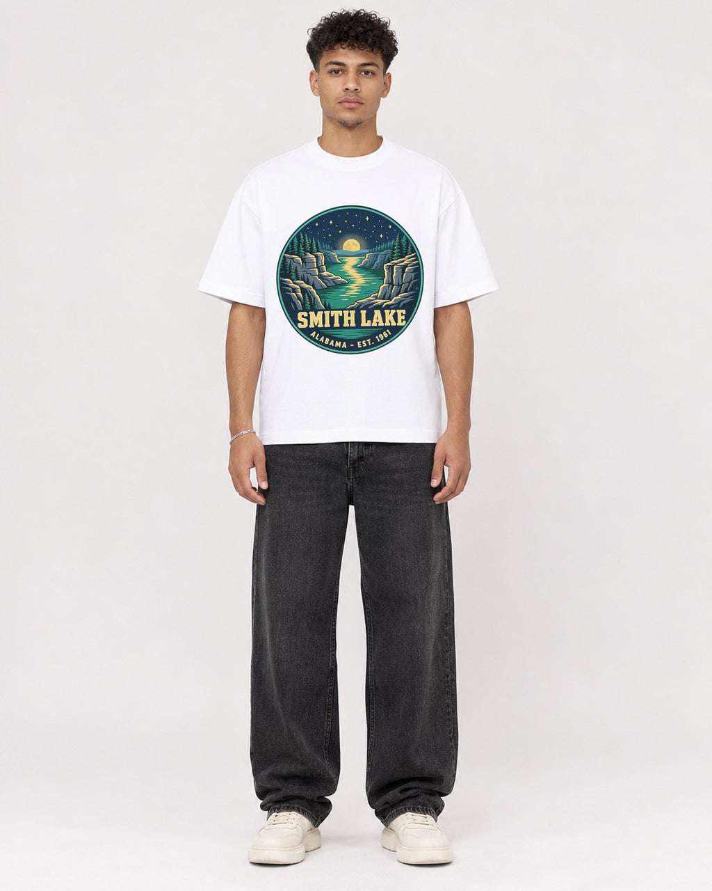 Mockup Boxy Heavyweight Tee White male full-body 20