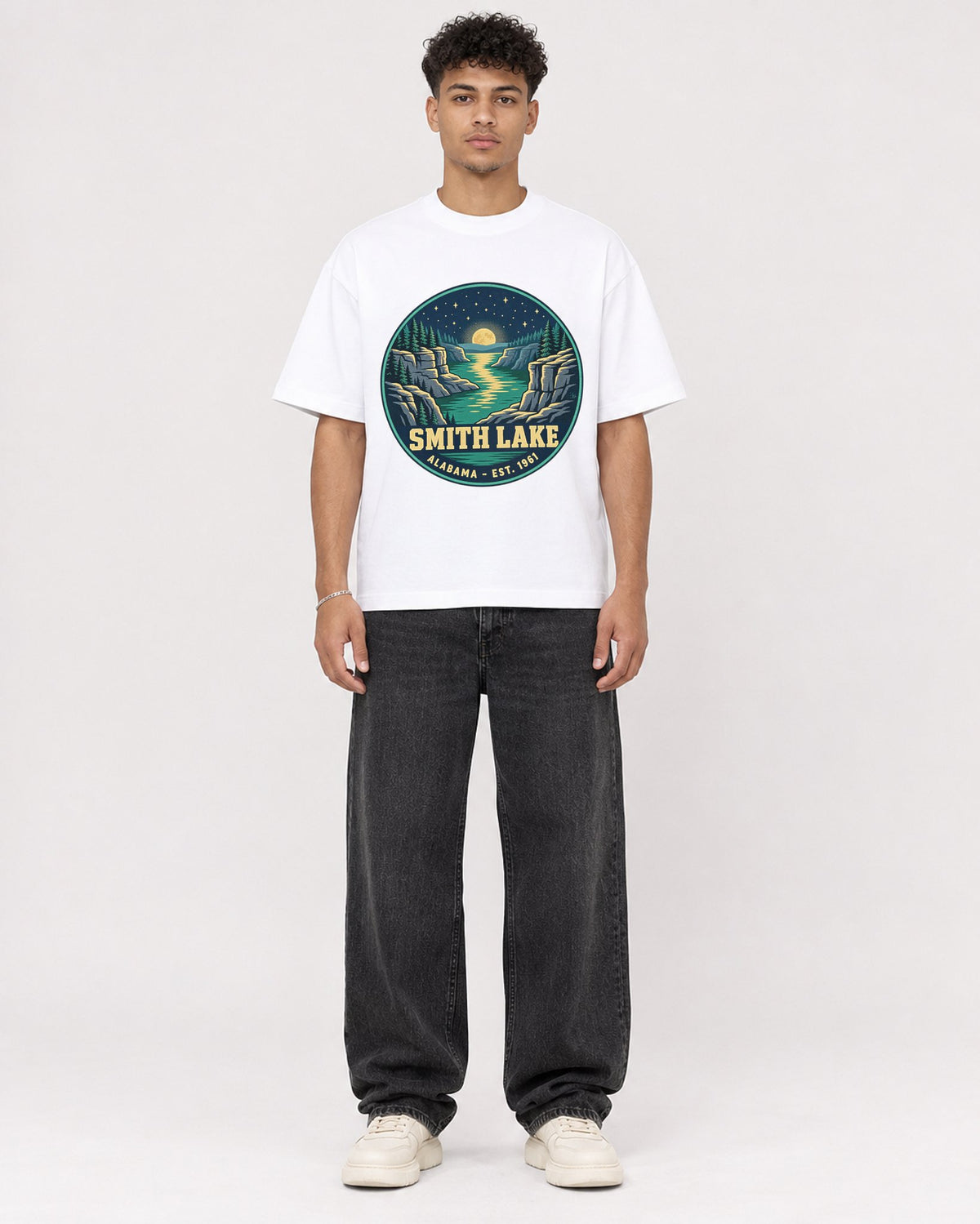 Mockup Boxy Heavyweight Tee White male full-body 20