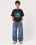 Mockup Boxy Heavyweight Tee Black female full-body 20