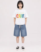 Mockup Boxy Heavyweight Tee White female full-body 11