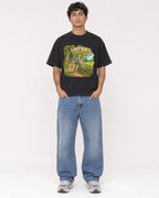 Mockup Boxy Heavyweight Tee Black male full-body 06