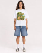 Mockup Boxy Heavyweight Tee White female full-body 06