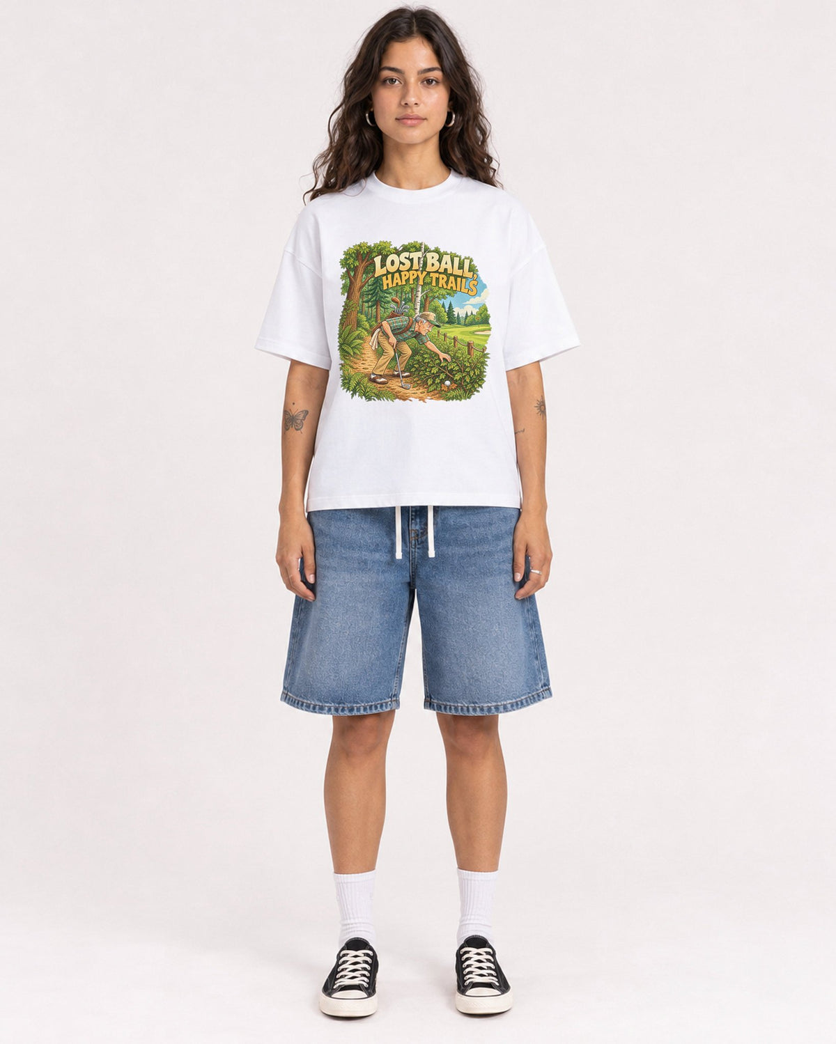 Mockup Boxy Heavyweight Tee White female full-body 06