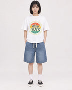 Mockup Boxy Heavyweight Tee White female full-body 11