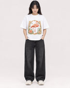 Mockup Boxy Heavyweight Tee White female full-body 13