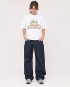 Mockup Boxy Heavyweight Tee White female full-body 29