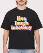Mockup Boxy Heavyweight Tee Black male close-up 29