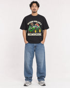 Mockup Boxy Heavyweight Tee Black male full-body 02