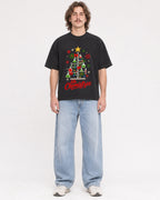 Mockup Boxy Heavyweight Tee Black male full-body 49
