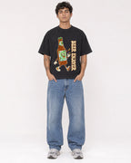 Mockup Boxy Heavyweight Tee Black male full-body 06