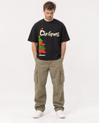 Mockup Boxy Heavyweight Tee Black male full-body 08