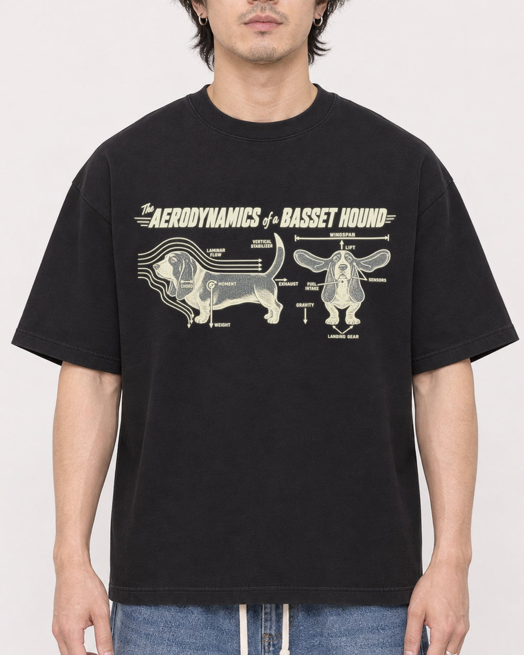 Mockup Boxy Heavyweight Tee Black male close-up 03