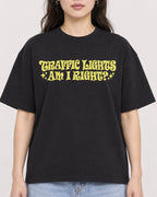 Mockup Boxy Heavyweight Tee Black female close-up 03