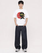 Mockup Boxy Heavyweight Tee White male full-body 01